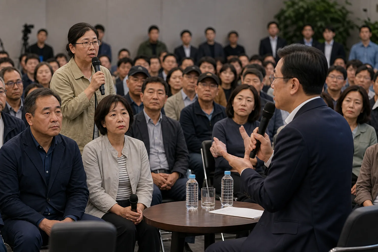 제주 주민들이 공공사업 피해 지원을 논의하는 타운홀미팅 이미지