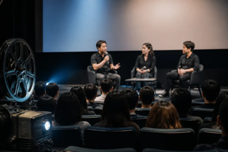 부천국제판타스틱영화제 상영 후 GV 현장을 연상시키는 영화제 이미지