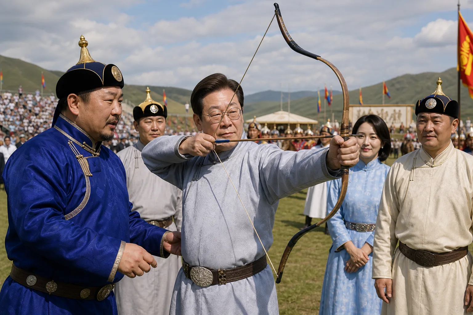 몽골 나담축제와 문화외교를 나타내는 이미지