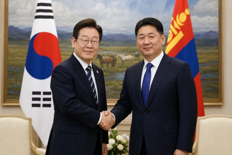이재명 대통령 몽골 국빈 방문 정상외교 이미지