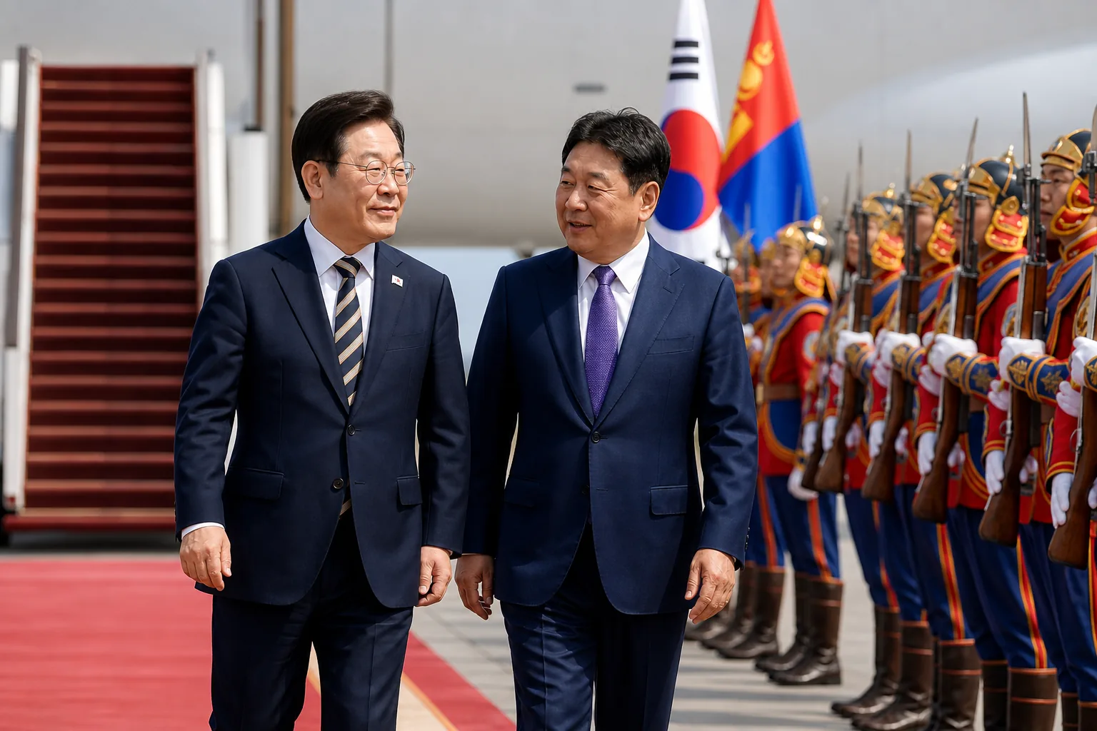 한국과 몽골 정상외교 회담장 이미지