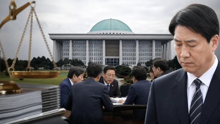 국회에서 검찰개혁 법안을 논의하는 정치권 이미지