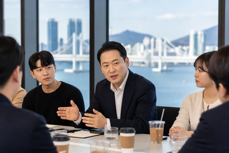 부산에서 열린 청년 정치 간담회와 장외 행보 이미지