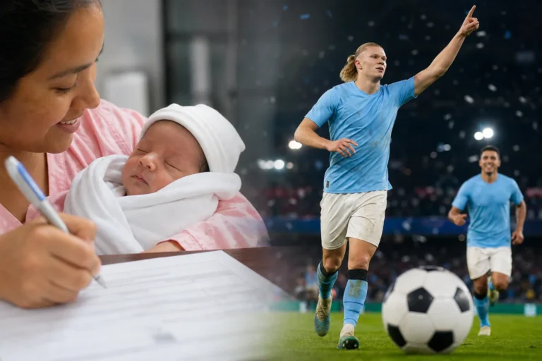 월드컵 열기와 신생아 작명 문화를 상징하는 축구 팬 이미지