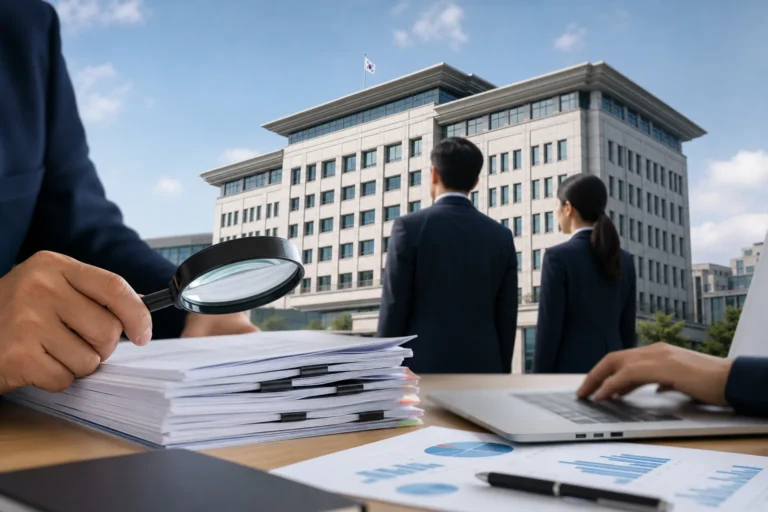 중앙부처 감사인력 증원과 공직 감찰 강화를 상징하는 이미지