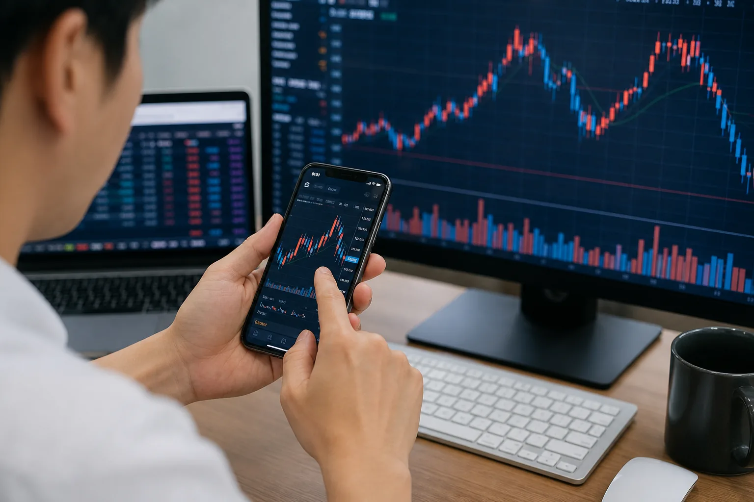 인버스와 레버리지 ETF 거래량 증가를 보여주는 증권시장 이미지