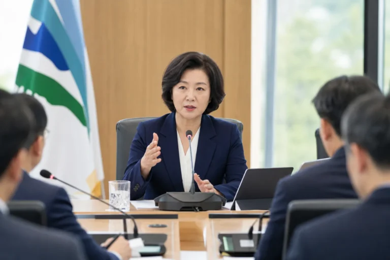 경기도 행정 쇄신과 재정 혁신을 상징하는 회의실 이미지