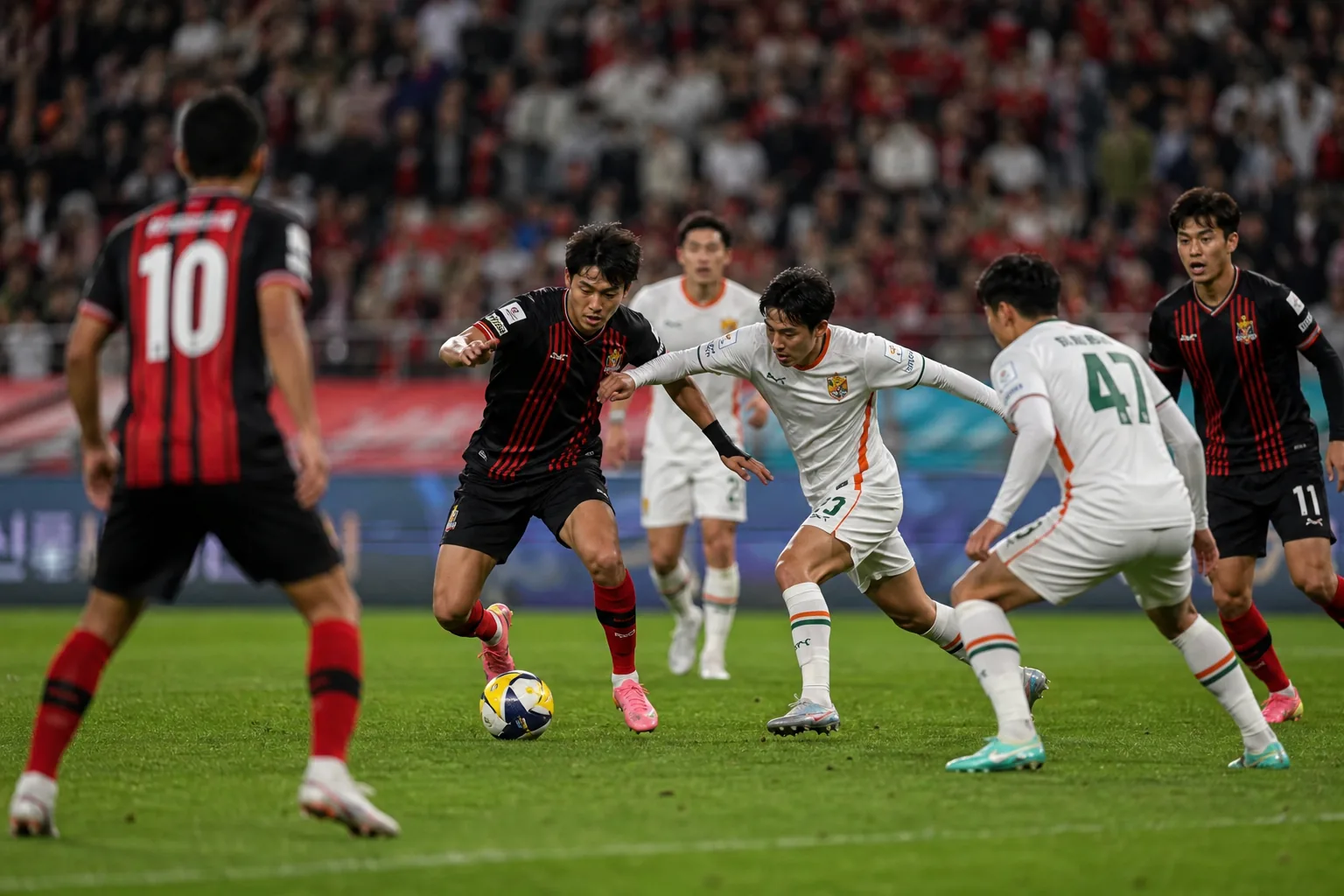 K리그1 선두 경쟁 구도를 표현한 축구 경기장 이미지