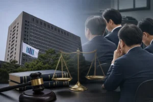 국회와 법원 문서 위에 놓인 수사권 개편 자료 이미지
