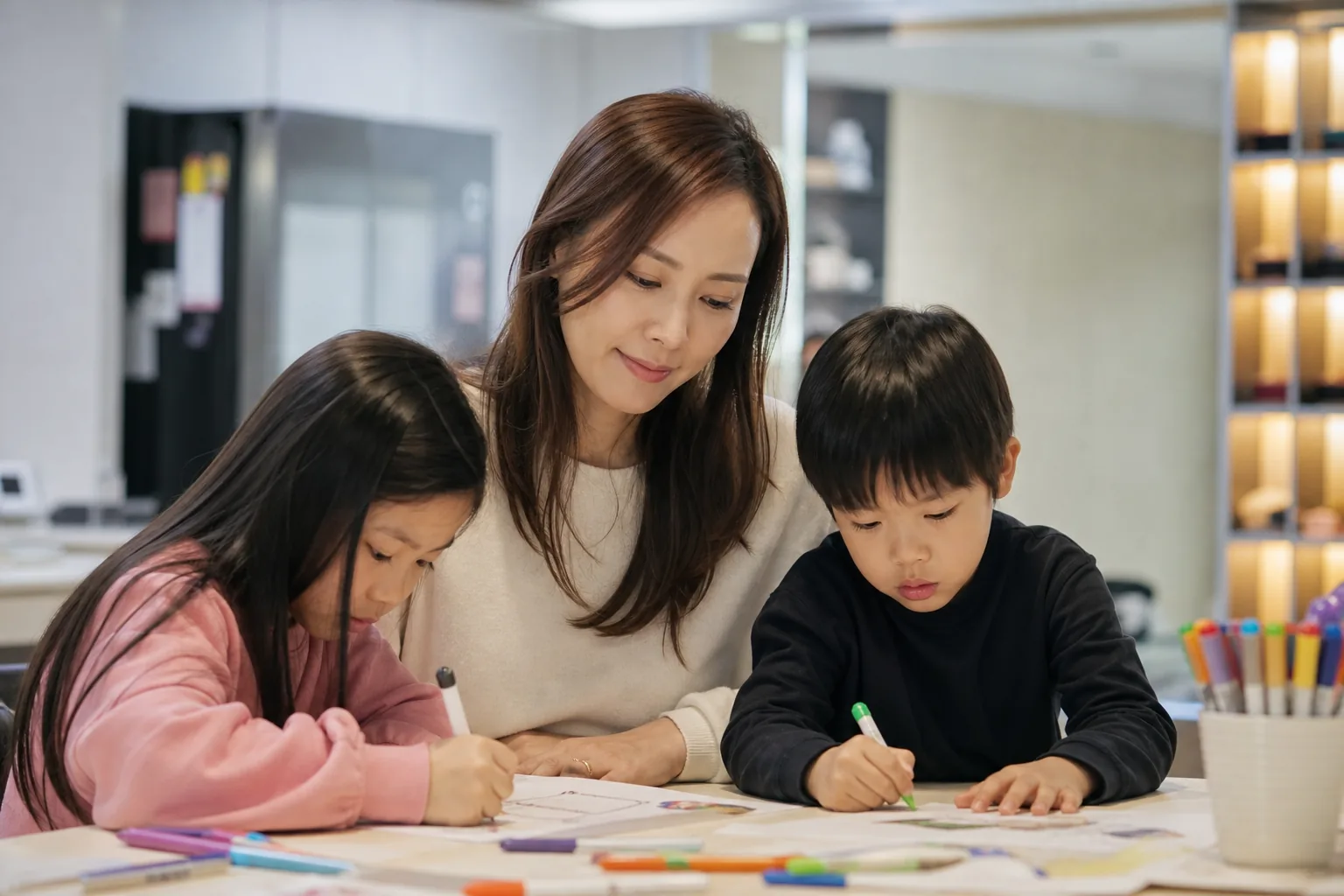 가족 생활과 연예 활동의 균형을 표현한 엔터테인먼트 이미지