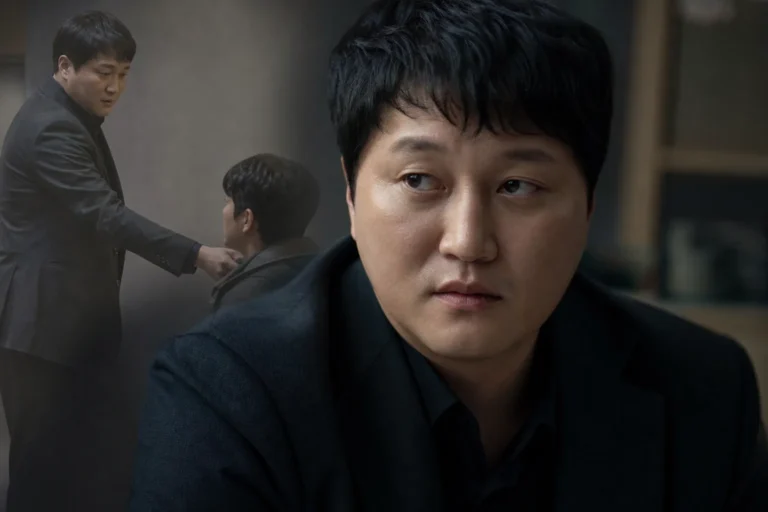 드라마 속 평범한 이웃과 악역의 이중성을 표현한 이미지
