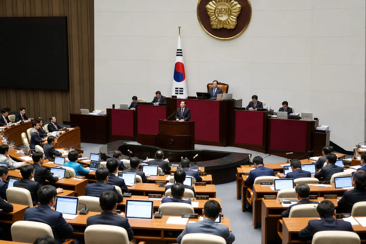 국회 회의장에서 검찰 보완수사권 폐지를 논의하는 장면