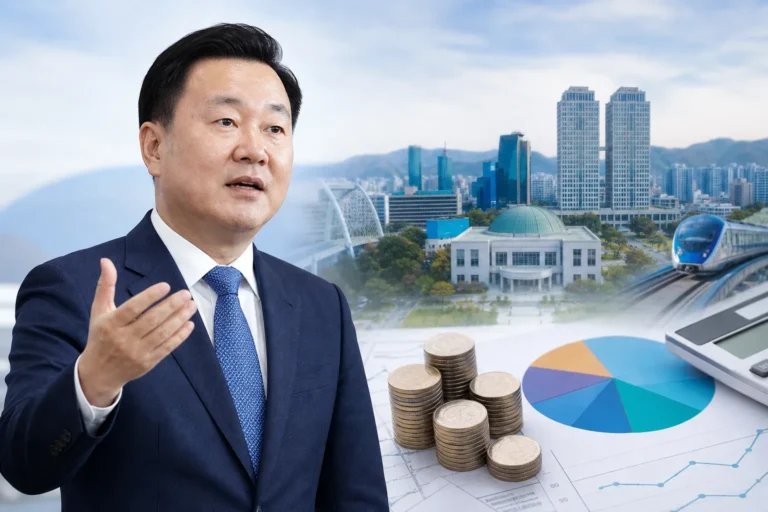 대전 지역 정치 기자회견과 예산 현안을 상징하는 이미지