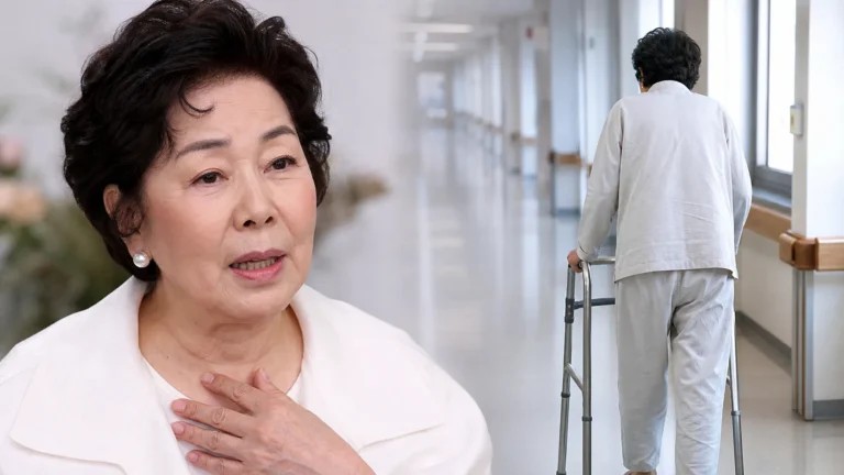 원로 배우의 건강 회복과 방송 복귀를 상징하는 스튜디오 이미지