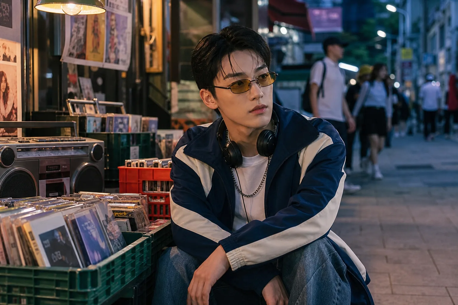 시티팝 분위기의 K팝 앨범 프로모션 장면