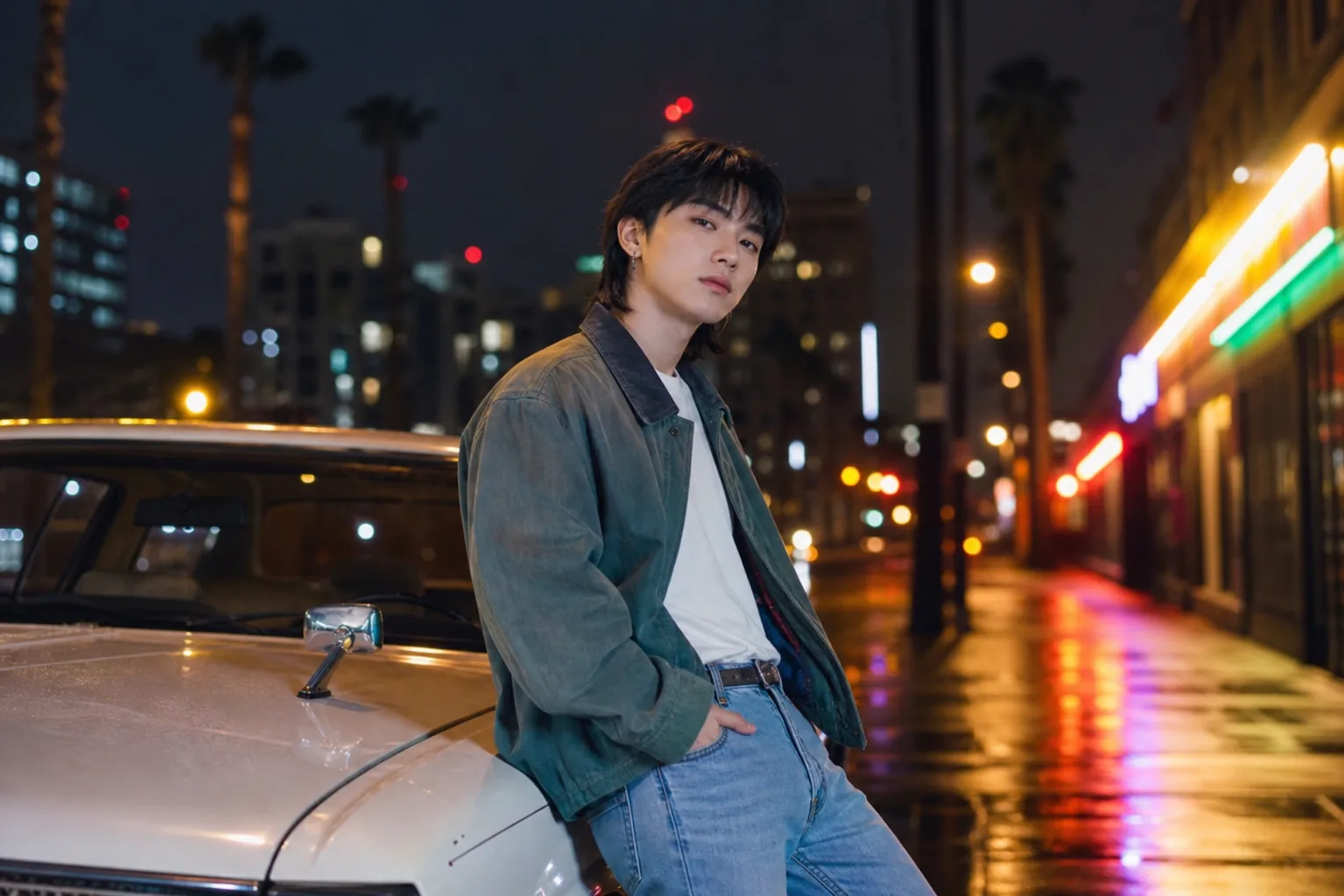 90년대 거리 음악 문화와 현대 K팝 세계관을 결합한 이미지