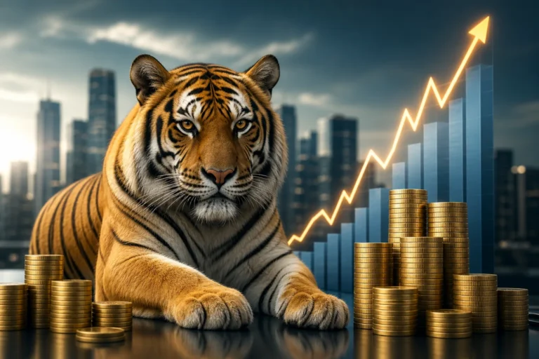 TIGER 배당커버드콜액티브 ETF 수익률과 월분배 전략을 보여주는 금융 시장 이미지