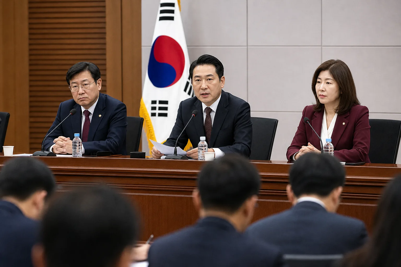 국회 토론회장에서 의원과 전문가들이 수사권 제도를 논의하는 모습