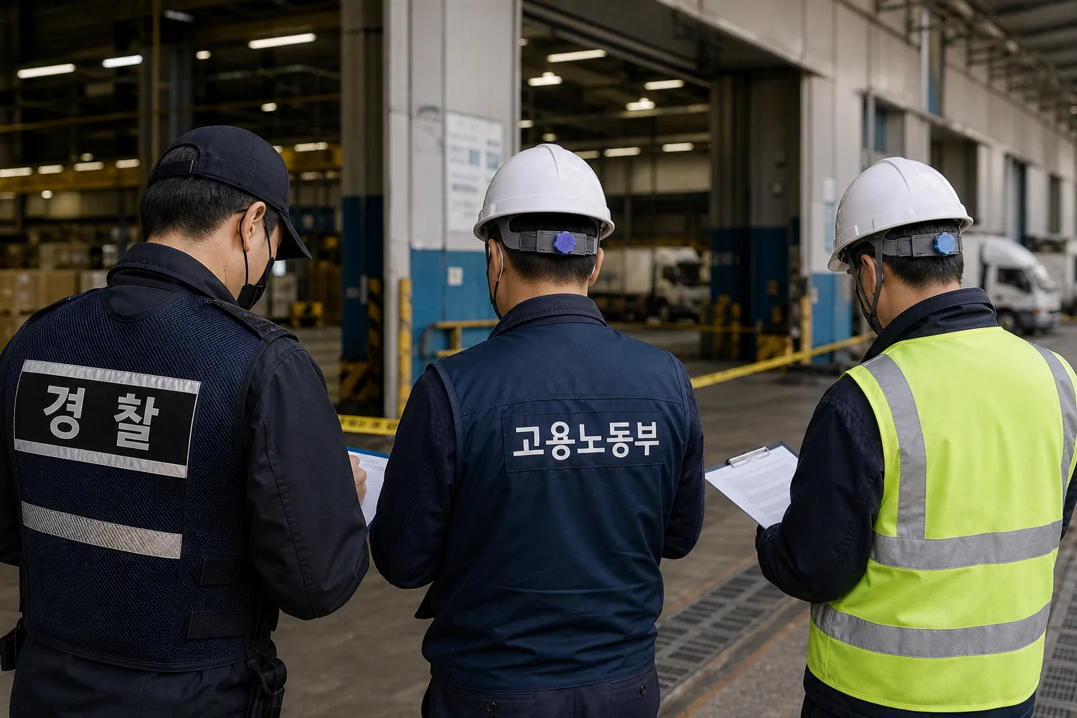 물류센터 작업장 안전 점검 이미지