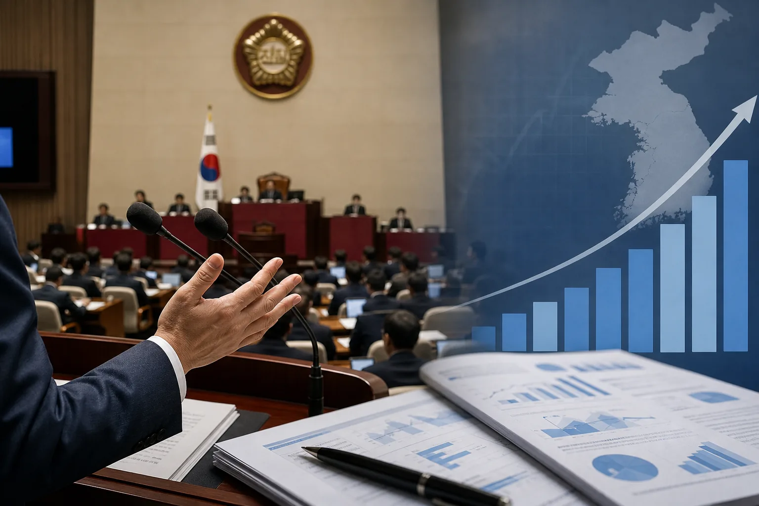 정책 구호와 선거 전략을 논의하는 정당 회의 이미지