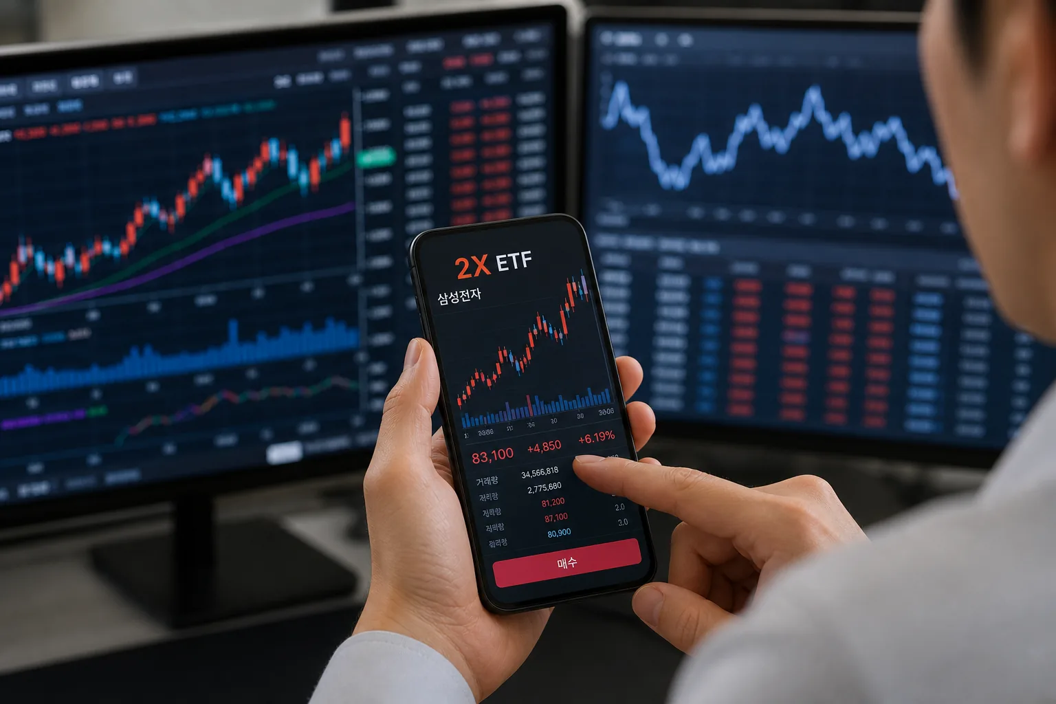 증시 변동성과 레버리지 ETF 점검을 표현한 이미지