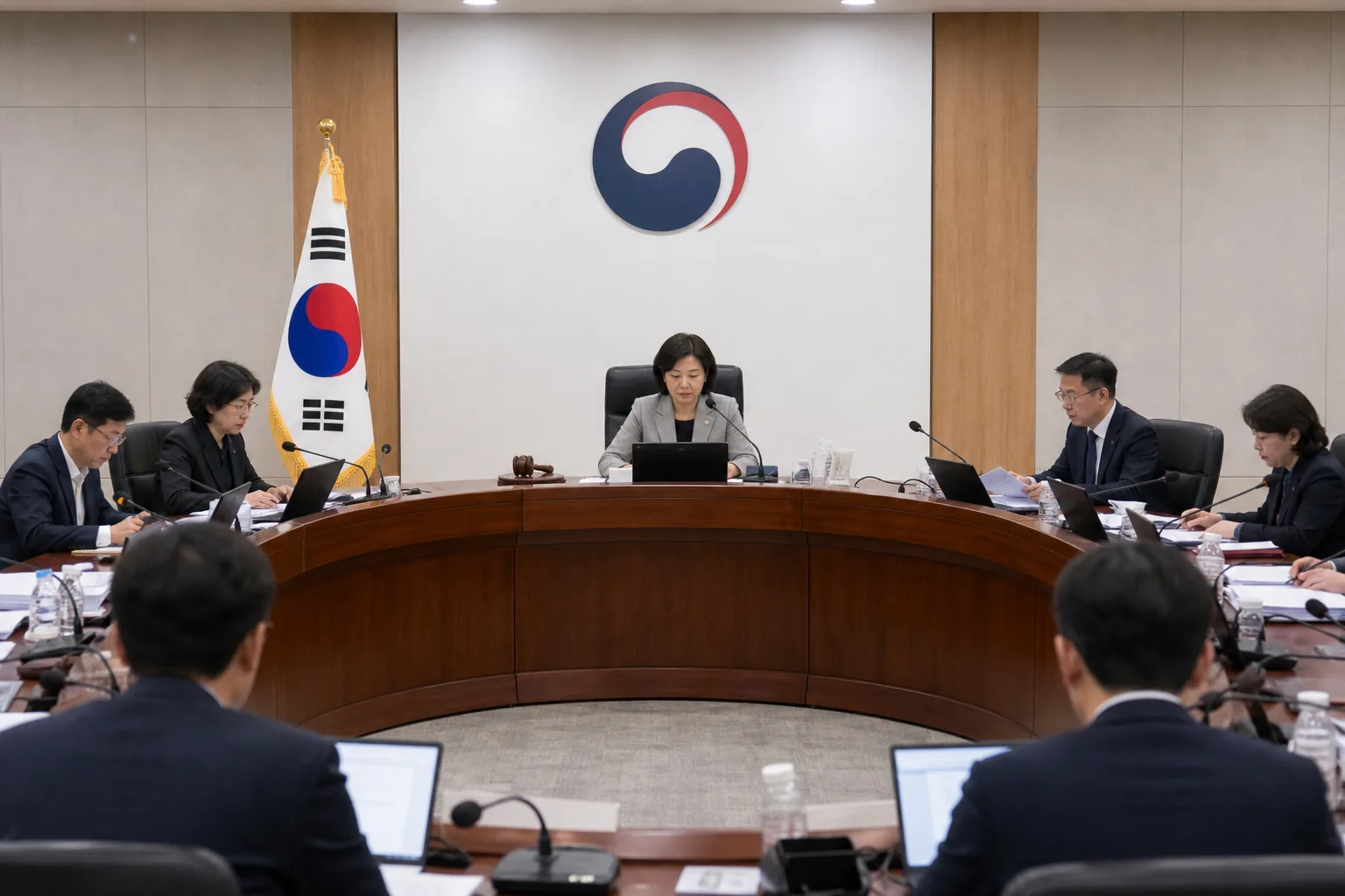공영방송 이사 임명과 방송정책 논의가 이어지는 회의 장면