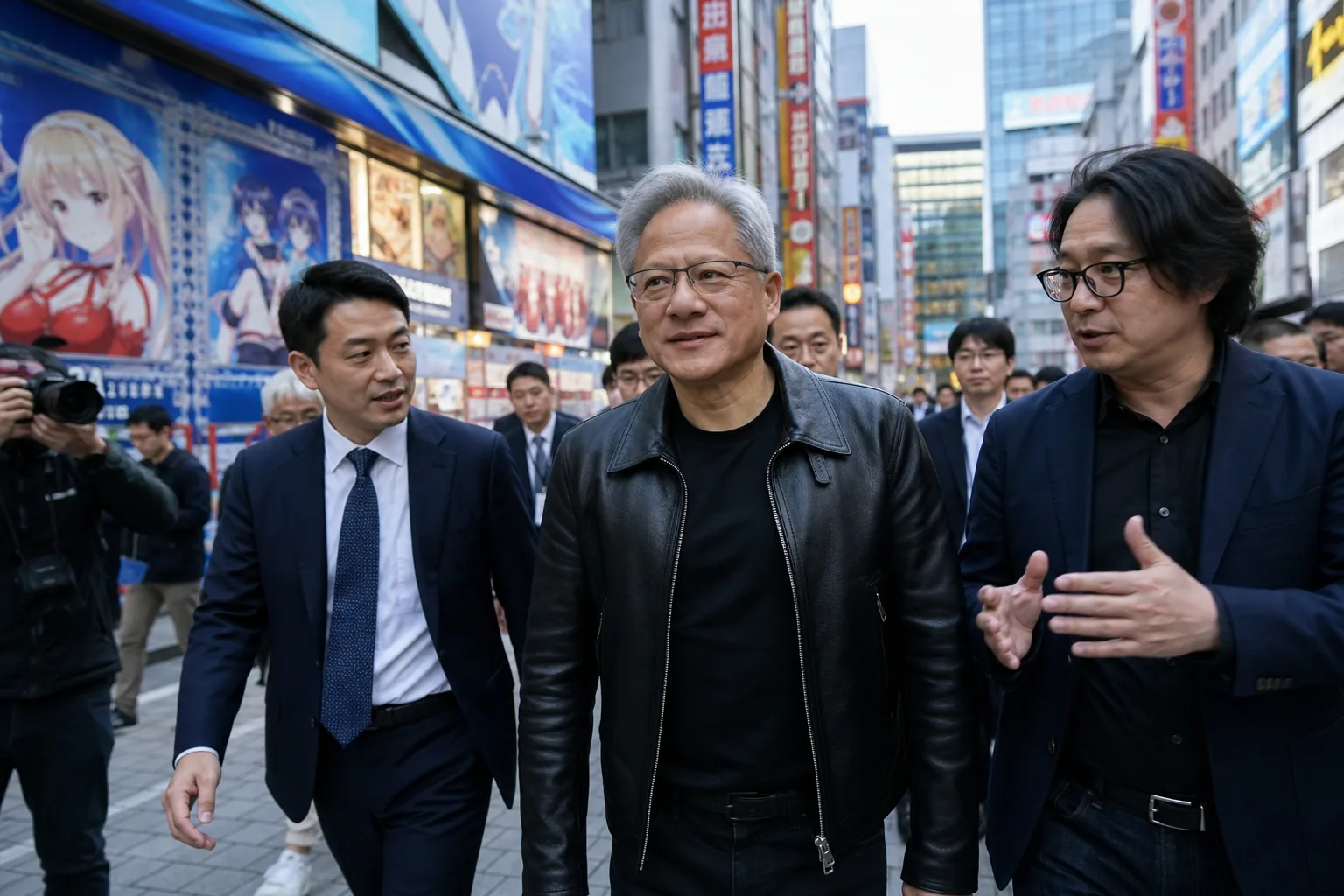 일본 아키하바라와 AI 반도체 협력을 표현한 AI 이미지
