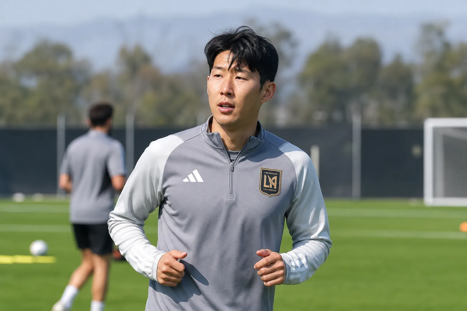 LA FC 훈련장에서 후반기 경기를 준비하는 공격수