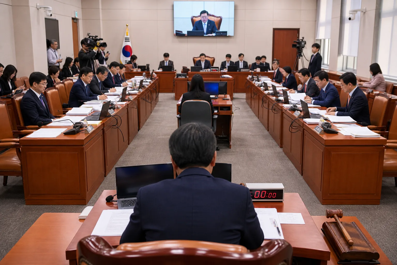 국회 예산결산특별위원회 회의장을 표현한 이미지