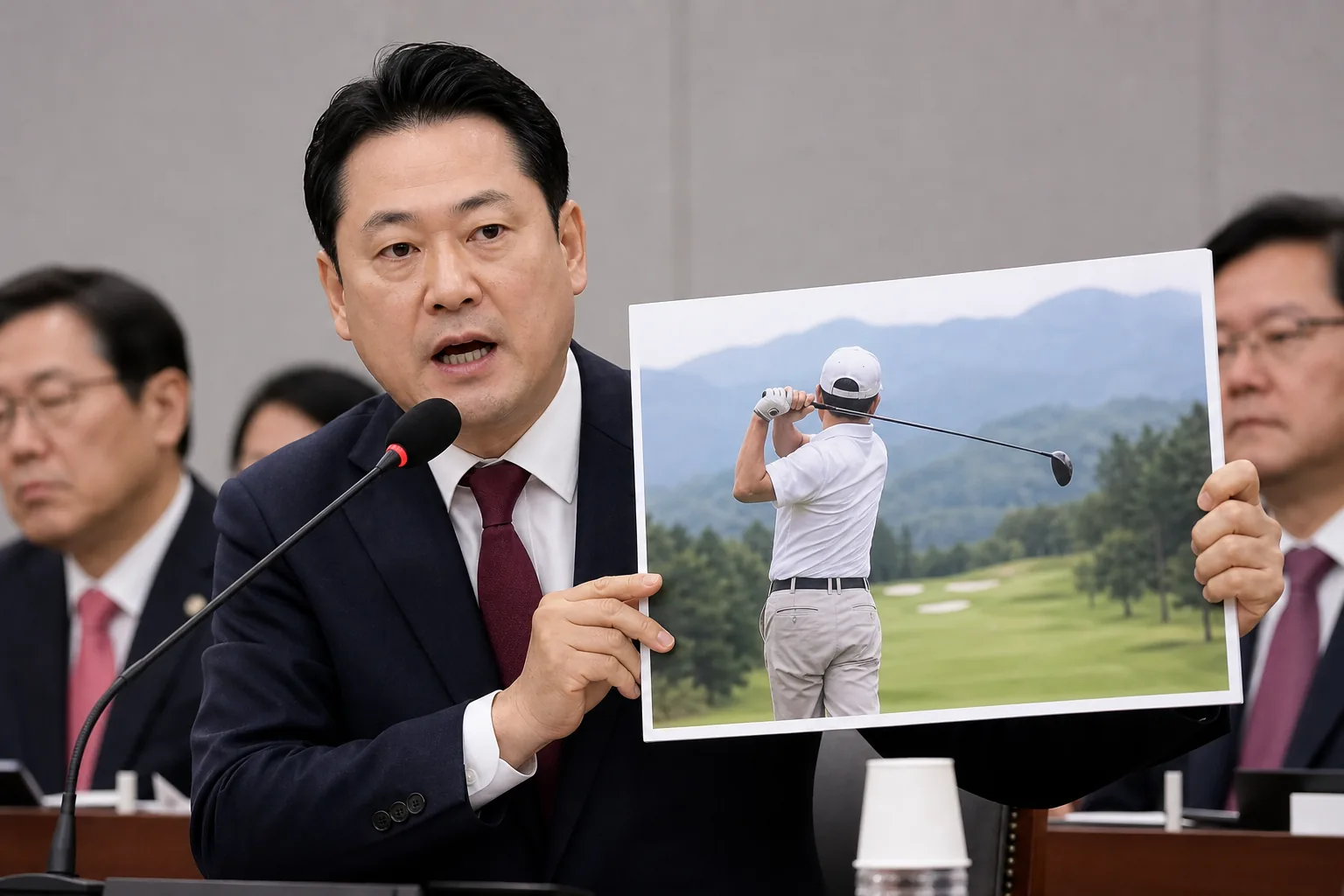 대통령 일정 공개와 정치적 책임 논쟁을 상징하는 이미지