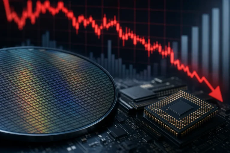 반도체 단일종목 ETF 변동성과 손실 확대를 보여주는 금융 시장 이미지