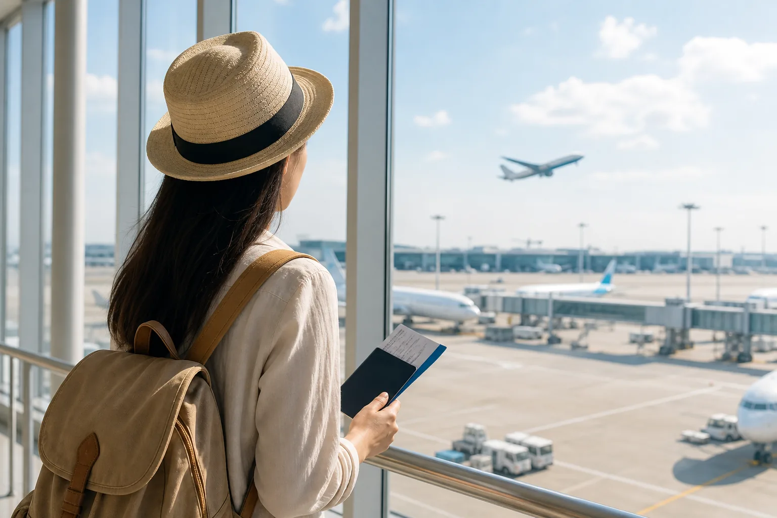공항 출국장에서 여행객들이 항공편을 기다리는 모습