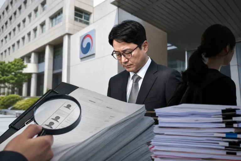 공공기관 채용 서류와 감사 절차를 상징하는 이미지