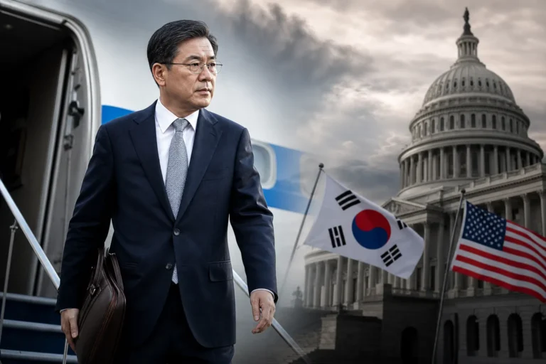 한미 외교 현안과 안보 협의를 상징하는 회의장 이미지