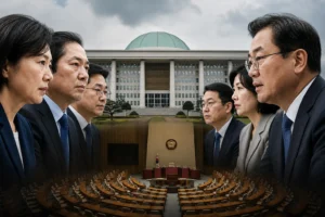 제헌절 국회 공전과 정치권 대치를 상징하는 뉴스 이미지