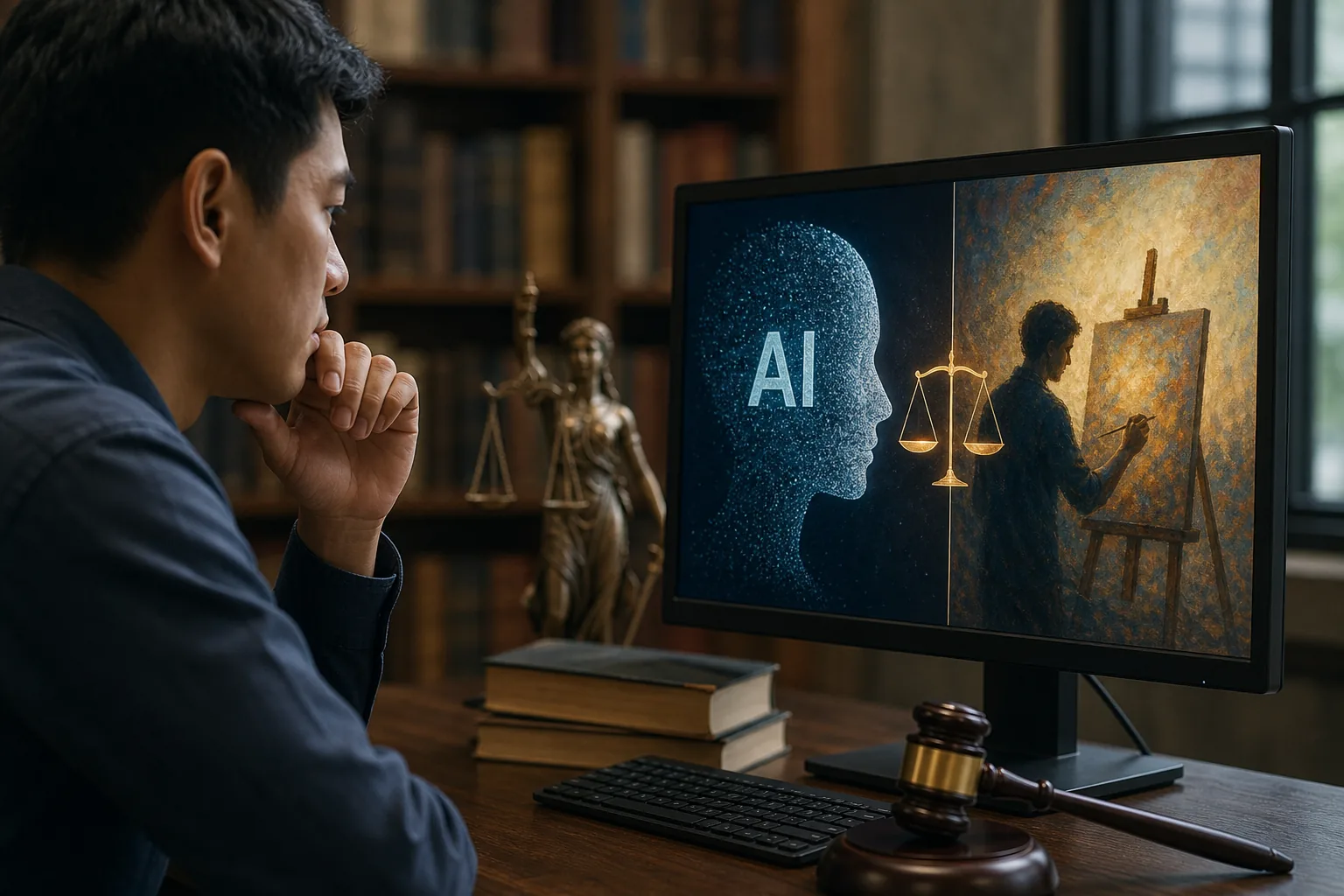 AI 콘텐츠 표시 의무와 창작자 권리 보호를 설명하는 이미지