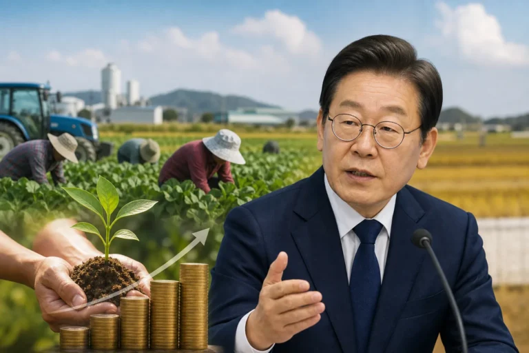 농업보조금 확대와 식량안보 정책 논의를 표현한 이미지