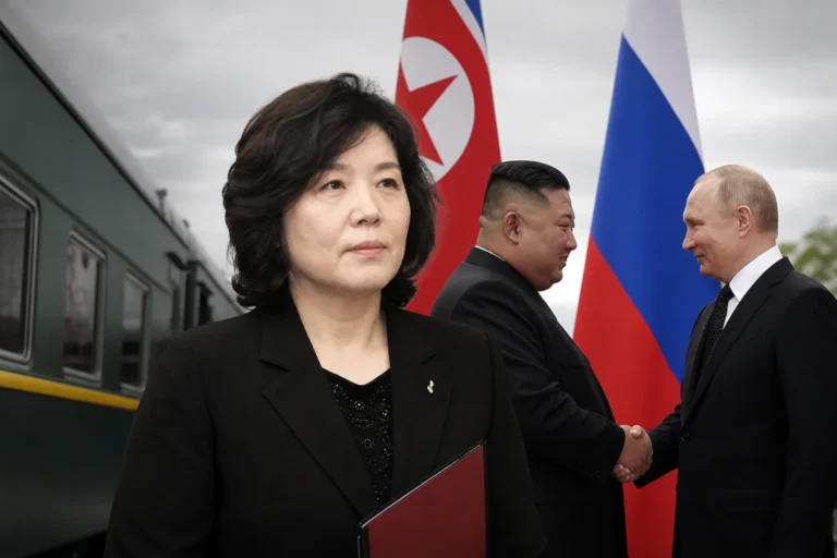 북한과 러시아 외교 회담을 상징하는 이미지