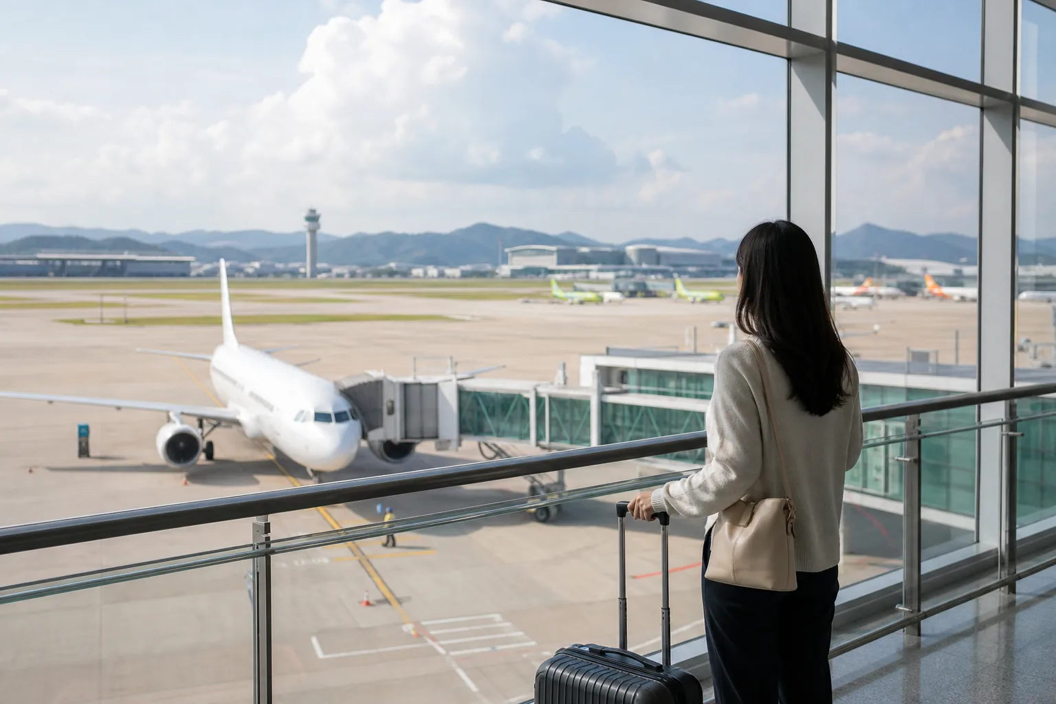 지방공항 활주로와 지역 교통망을 연결한 균형발전 이미지