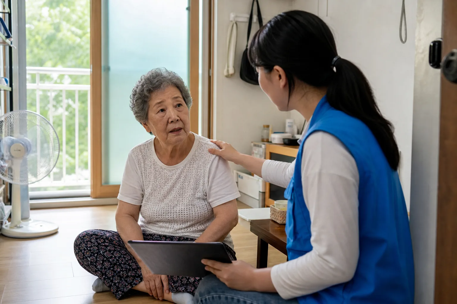 도시 열섬과 선별 복지 지원 정책 회의를 표현한 이미지