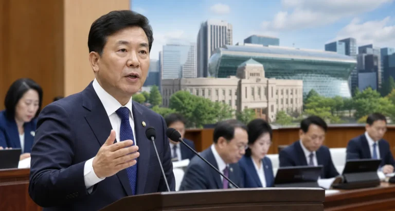 서울시의회와 서울시청의 견제와 협력을 상징하는 정치 이미지