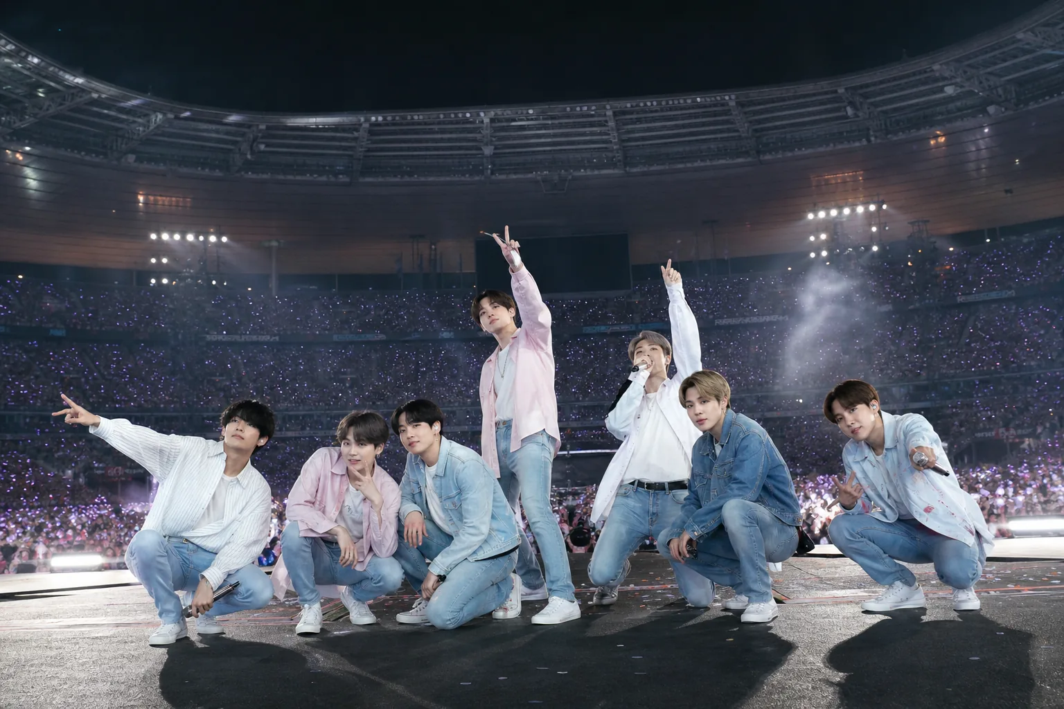 파리 스타디움 공연 후 월드컵 결승 무대로 이동하는 BTS 일정