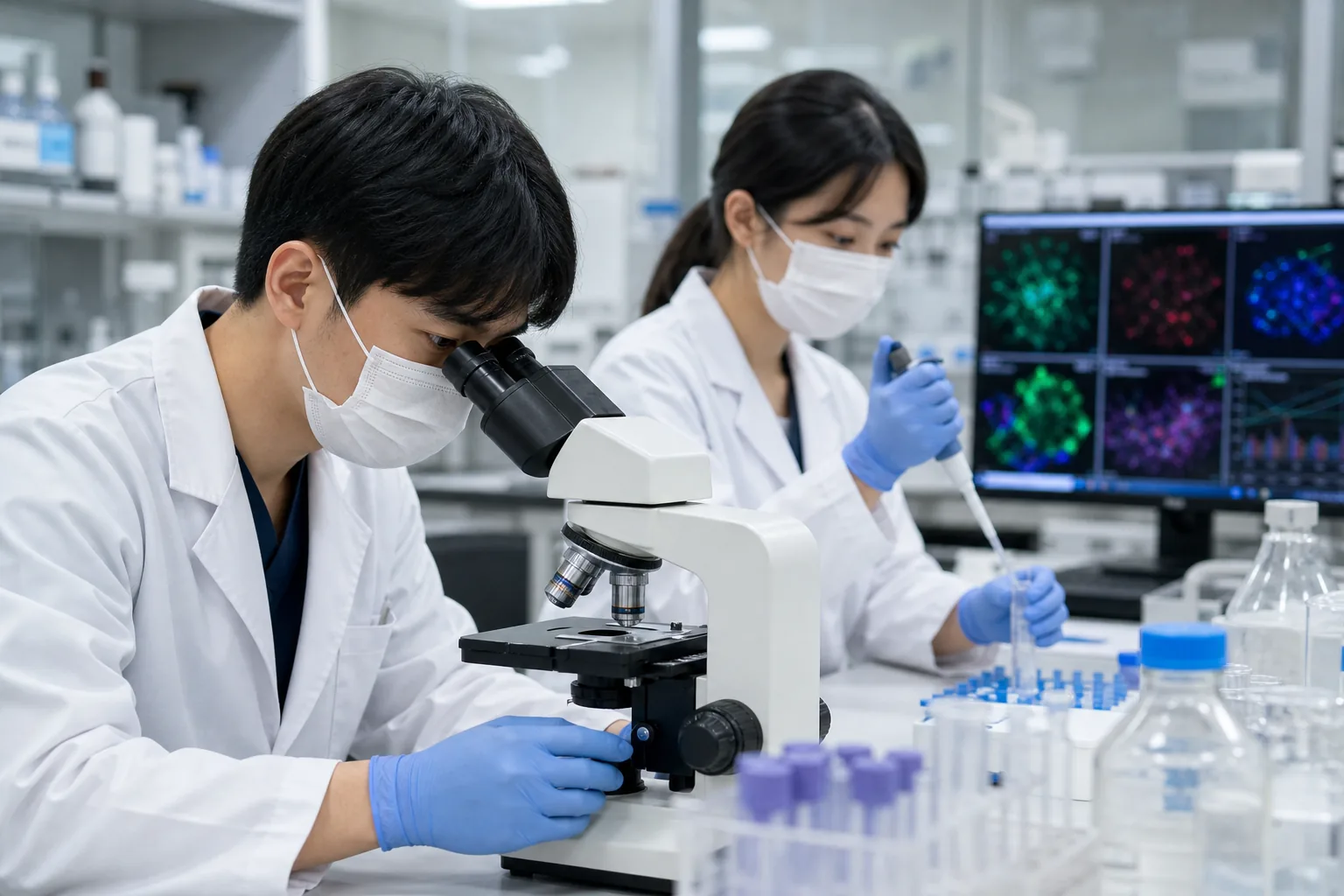 방광통증증후군 원인을 분석하는 연구실 이미지
