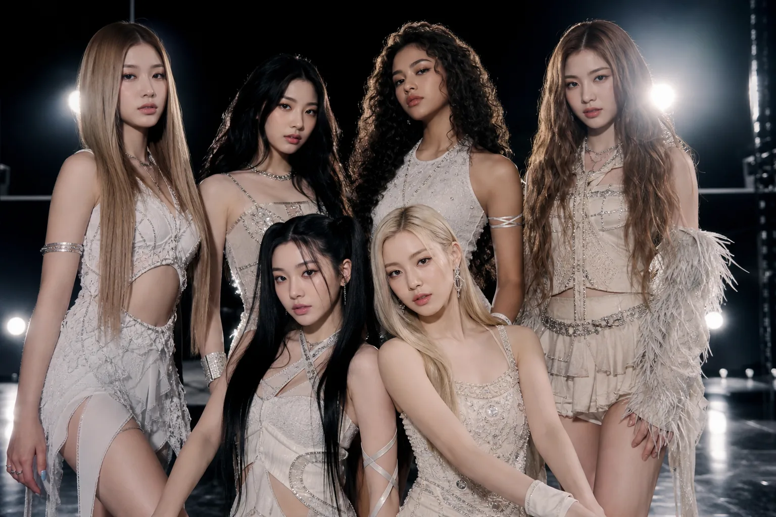 글로벌 무대와 K팝 세계화 전략을 상징하는 공연장 이미지