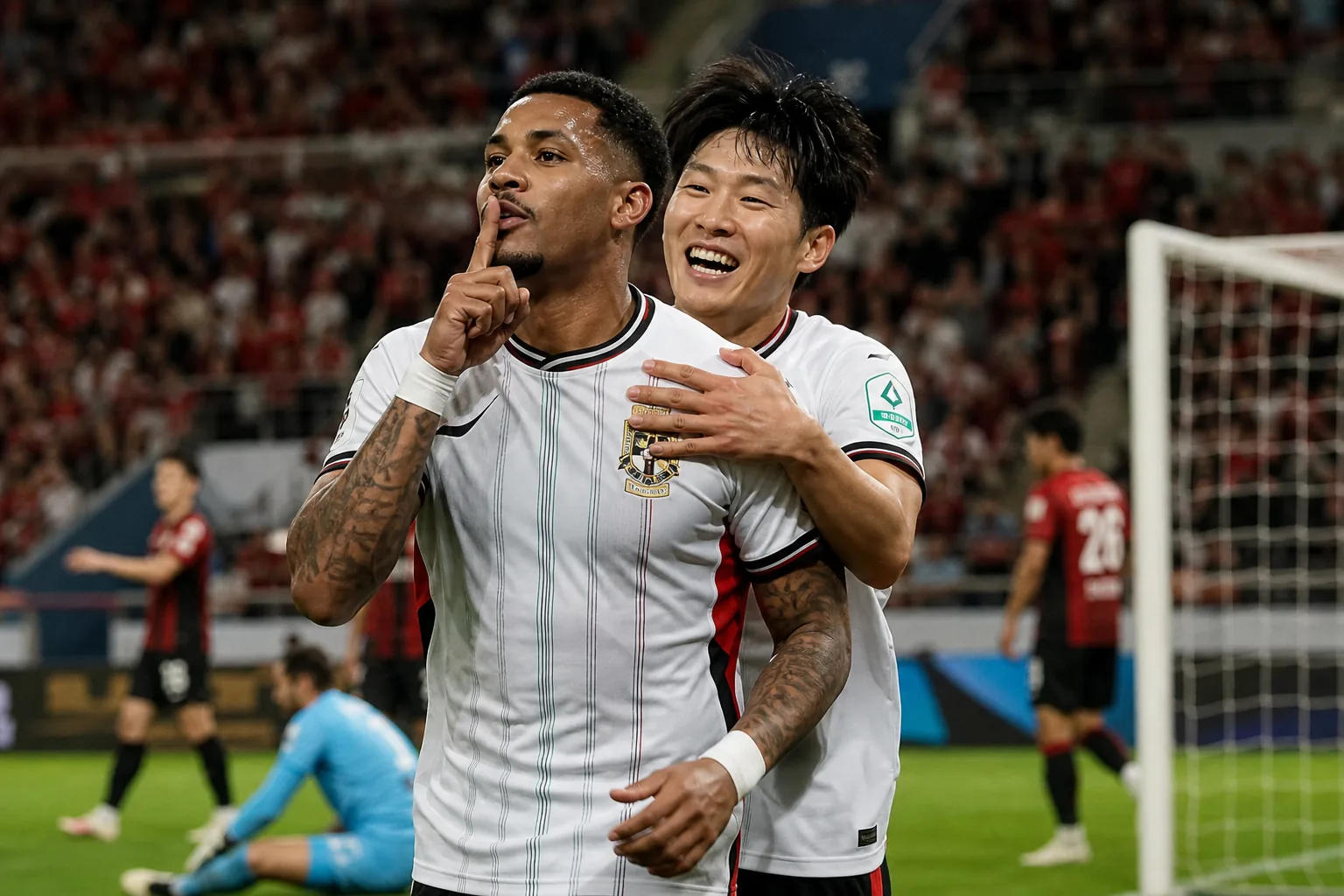 치열한 후반전과 선두 경쟁 구도를 보여주는 축구 경기 이미지