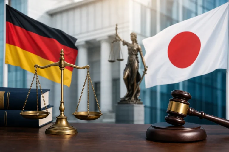 검찰 보완수사권과 해외 사법제도 비교를 상징하는 이미지