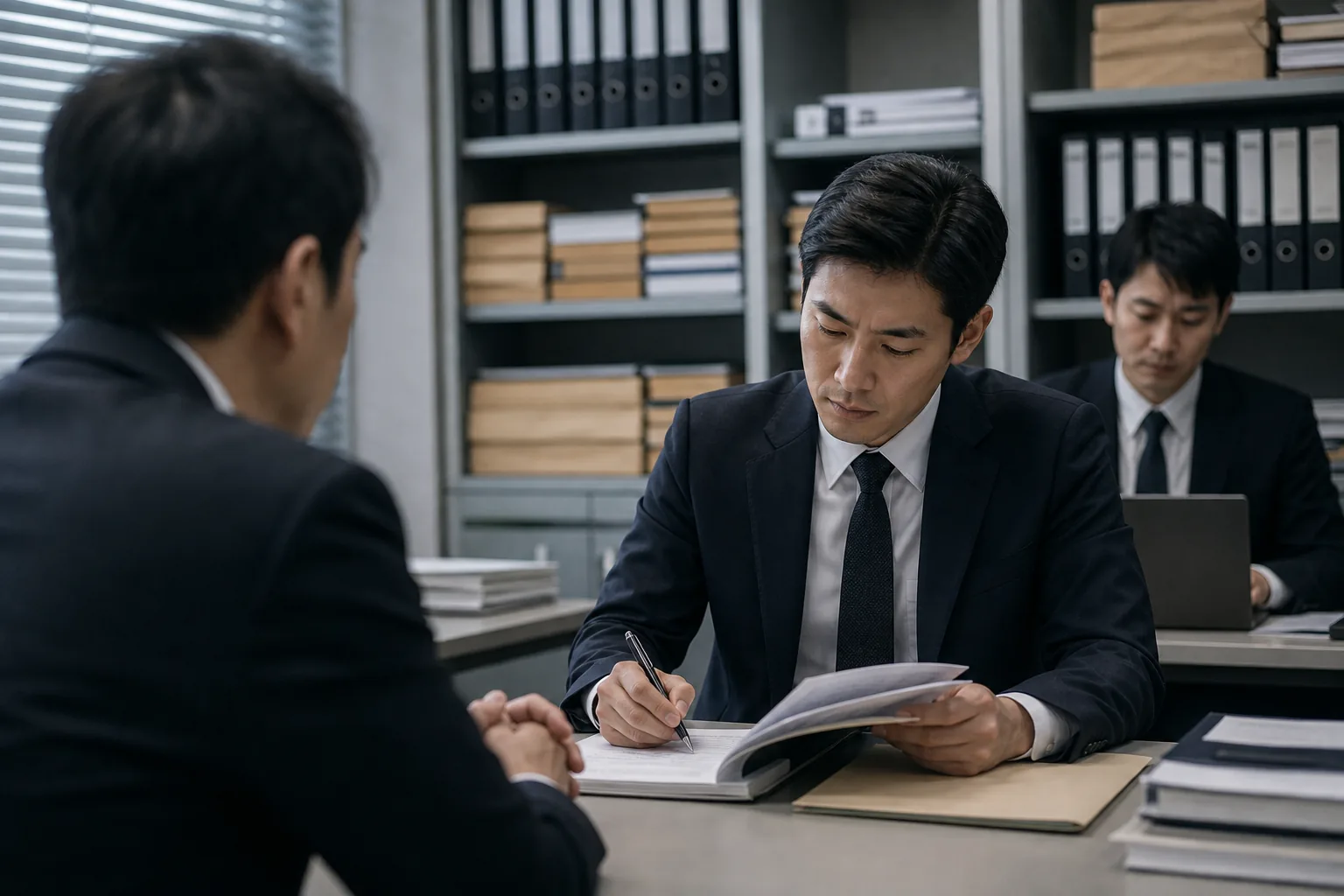 법원과 수사기관 자료를 놓고 독일 일본 제도를 비교하는 이미지