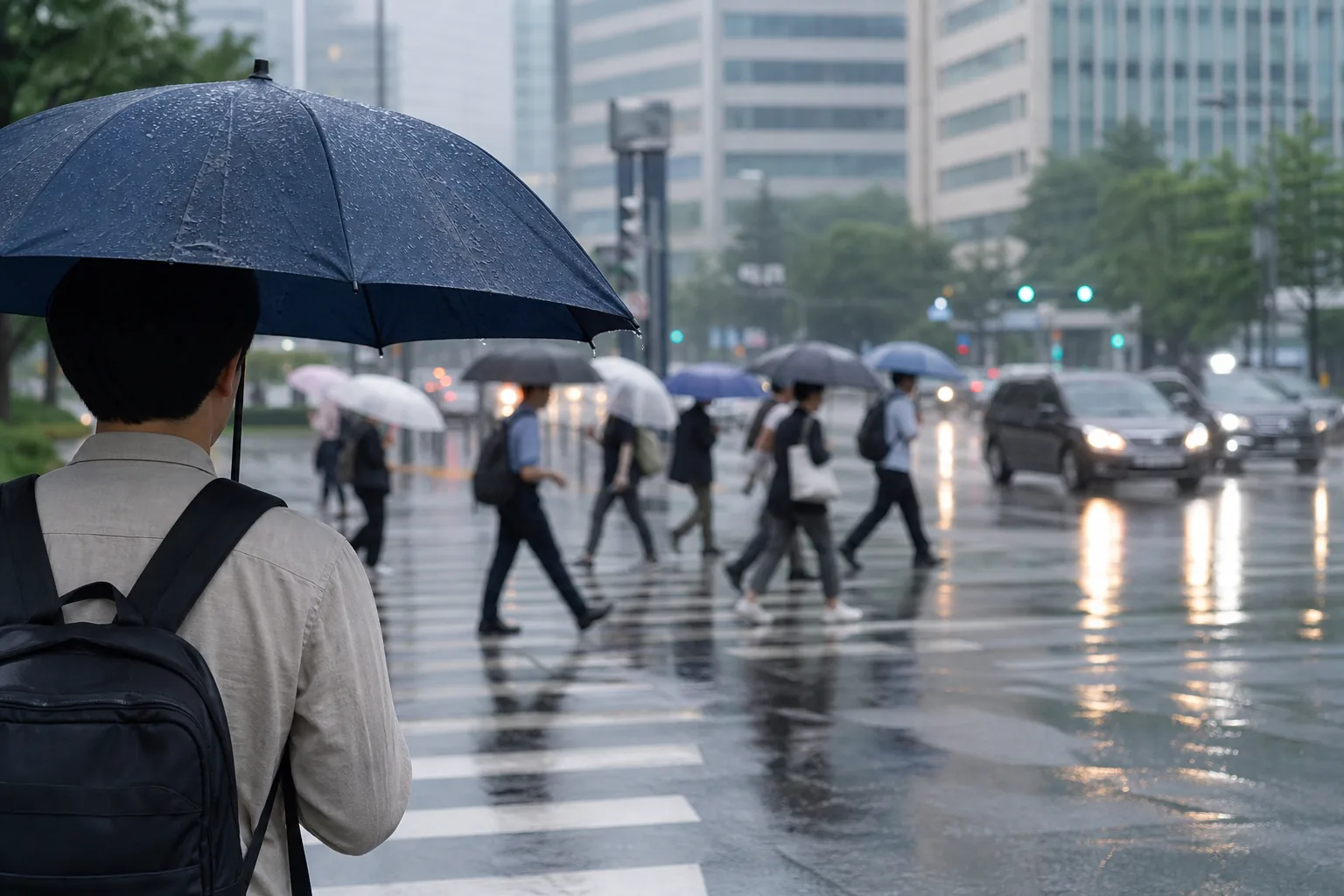 서울 인천 경기 지역에 많은 비가 예보된 상황을 보여주는 이미지