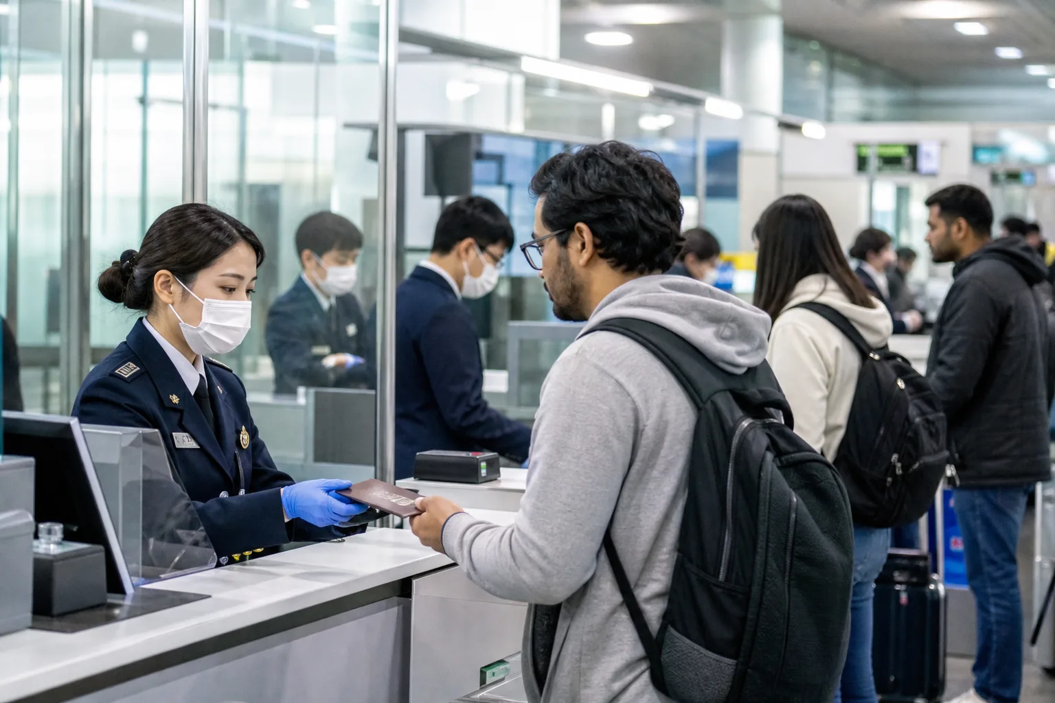 일본 사회의 외국인 정책 논의를 표현한 AI 이미지