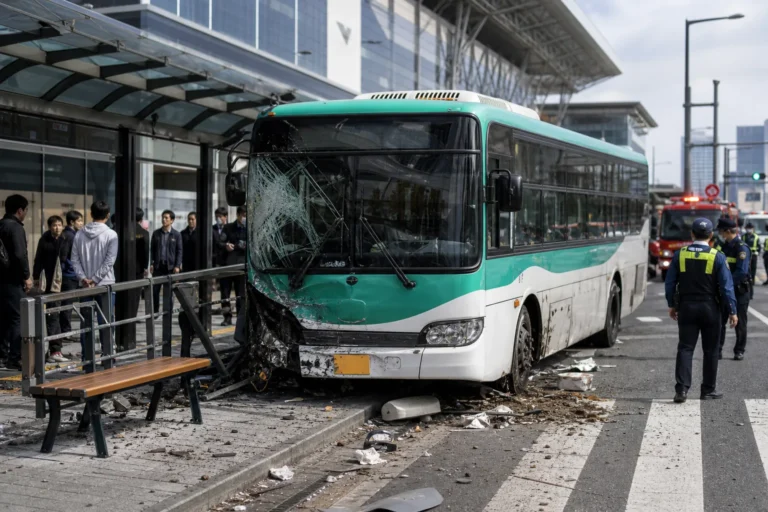 광명역 앞 시내버스 돌진 사고 현장을 표현한 이미지